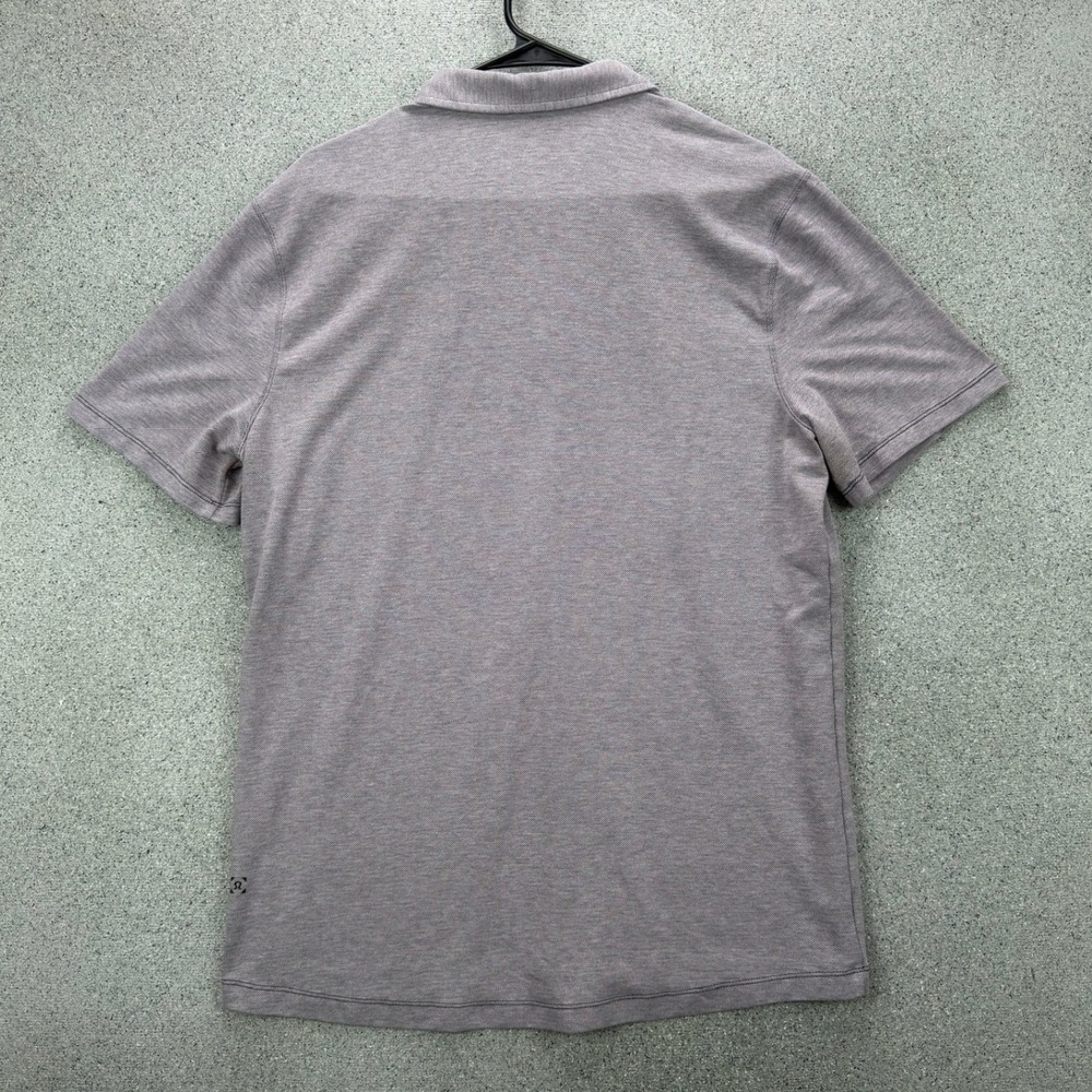 Lululemon Mens XL Heathered Purple Gray Short Sleeve Polo Shirt Stretch Athletic - Picture 10 of 11